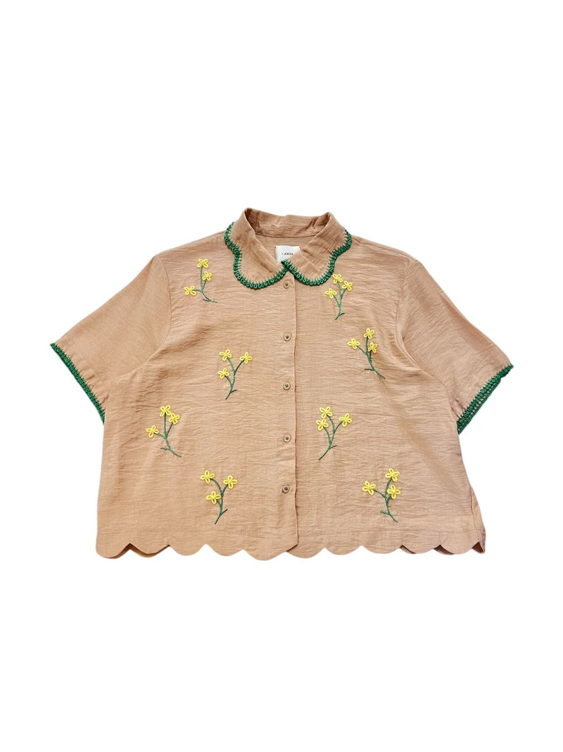 Du Jour Yellow Lathy Flower Khaky - Short