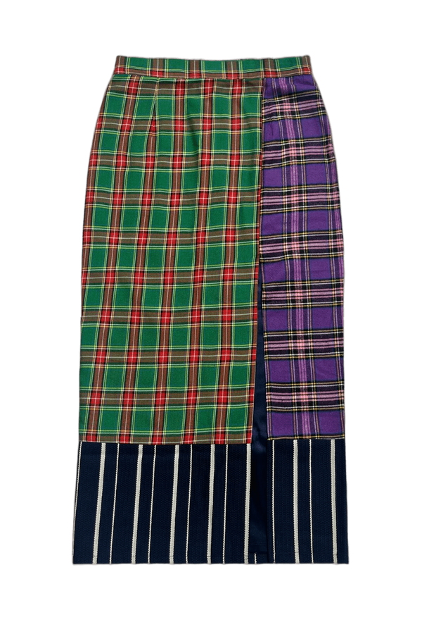 Plaid Maxi Green Skirt