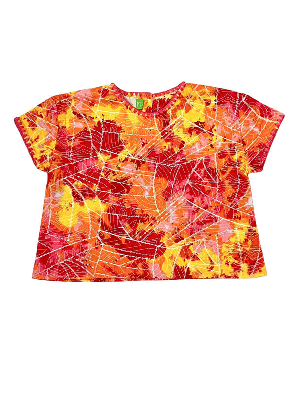 Abstract Blouse - Orange