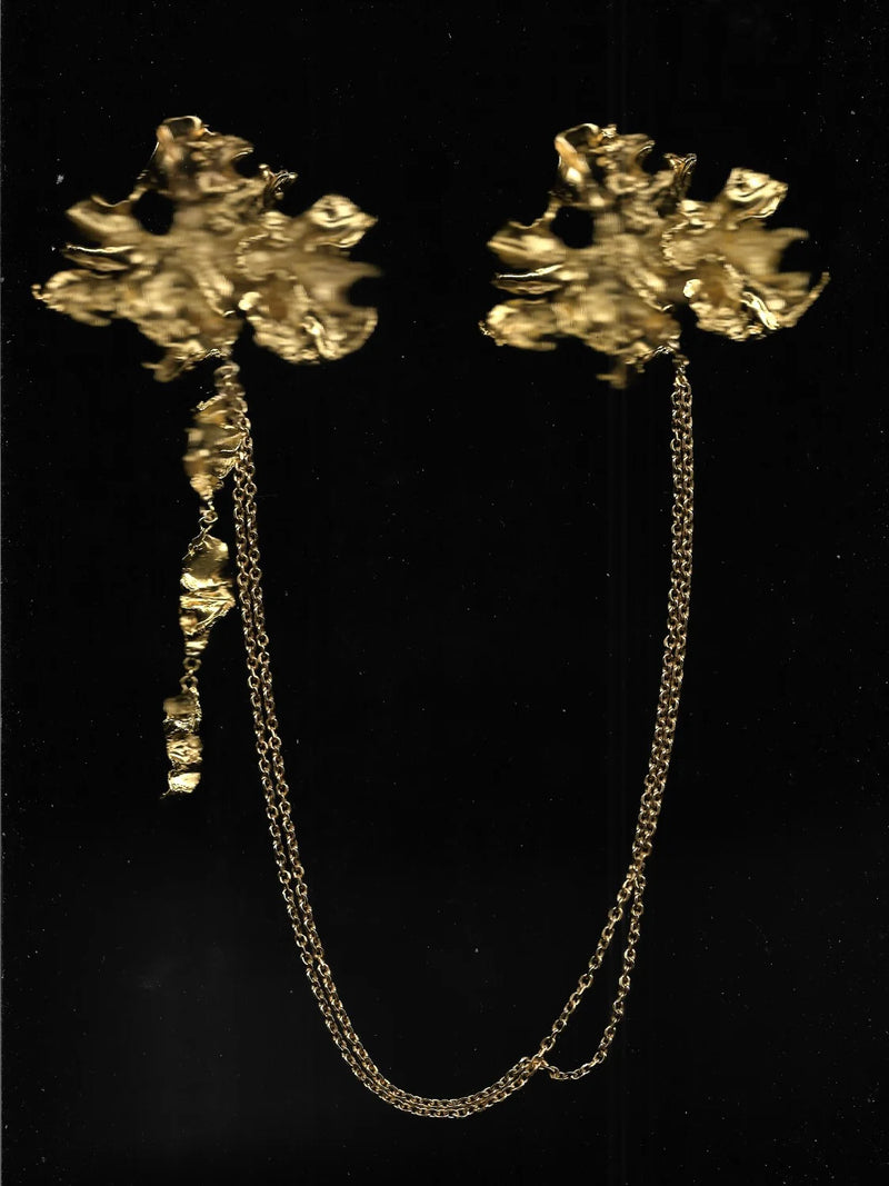 Ayal Keping Long Brooch Gold