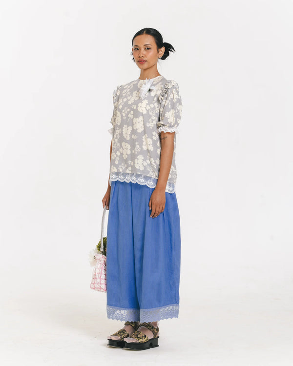 Katie Short-sleeve Blouse Grey