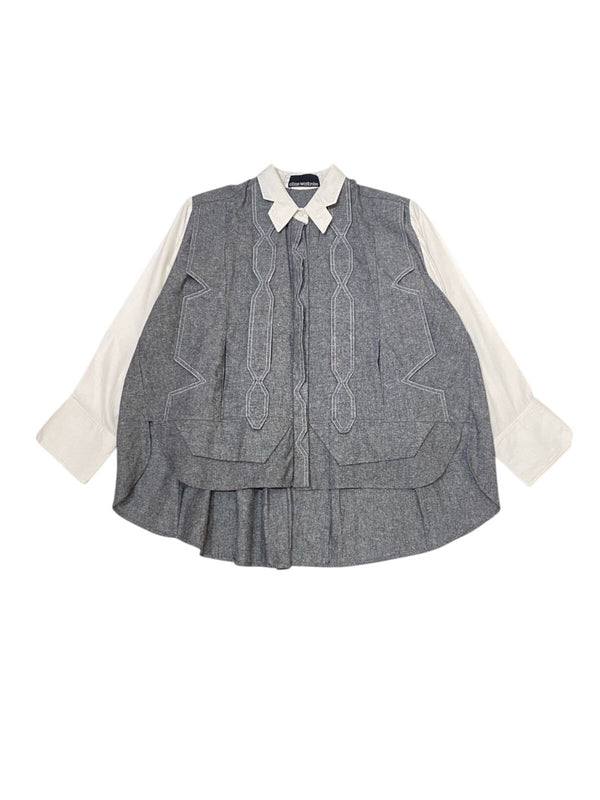 New Verthy Shirt Grey Mix Stripe