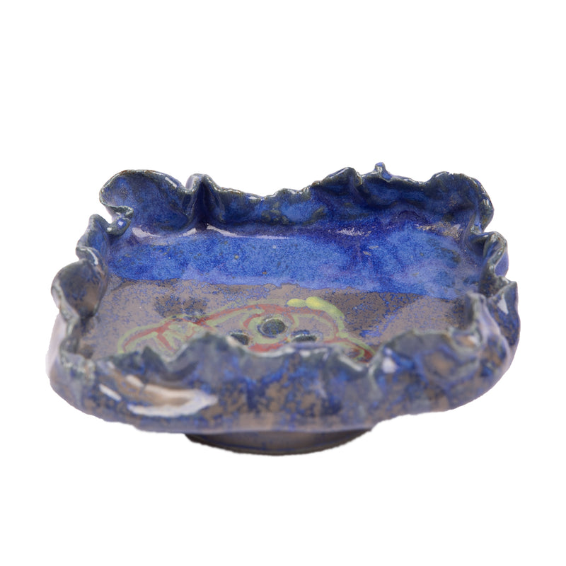 Tofu Skin Soap Dish In Cobalt Blue