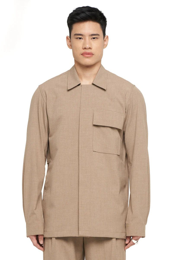 Beige Over Shirt With Back Detail